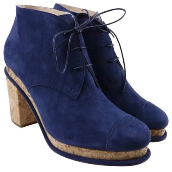 Chanel boot blue suede and cork - Picture 2 of 3